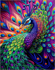 Diamond Painting Kits for Adults, Peacock 5D DIY Diamond Art Kits Full Drill Dia