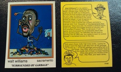 Walt Williams Sacramento Kings 92-93 NBA Cartoon Skinnies RARE ODDBALL