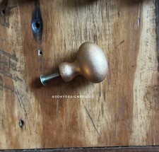 Vintage Oval Knobs, Set of 20 Gold Finish Mushroom Pulls Furniture Hardware