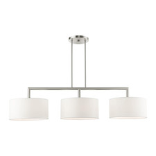 Brushed Nickel Linear Chandelier, 3 Light