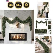 9Ft Christmas Cedar Garland, Real Touch Soft Greenery Christmas Decorations