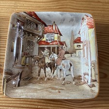 Vintage Newhall pub ashtray 'Great Stuff This BASS' small ceramic dish - 10cm Sq