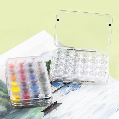 Mini caja de embalaje de pintura de acuarela vacía 0,8 ml 24 rejillas caja hidratante portátil - Imagen 3 de 8