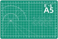 A5 Cutting Mat 8"x6" Double-Sided Self-Healing for Crafts, Sewing & Quilting 