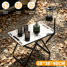 Folding Camping Table Metal Picnic Portable Party BBQ Tables Indoor Outdoor UK