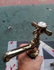 Traditional Pair of Brass Bath Taps with Connectors