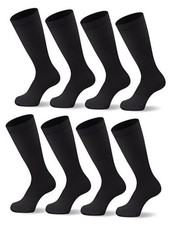 8 Pairs Soccer Baseball Softball Football Socks for Youth Boys 6-8 Years Black
