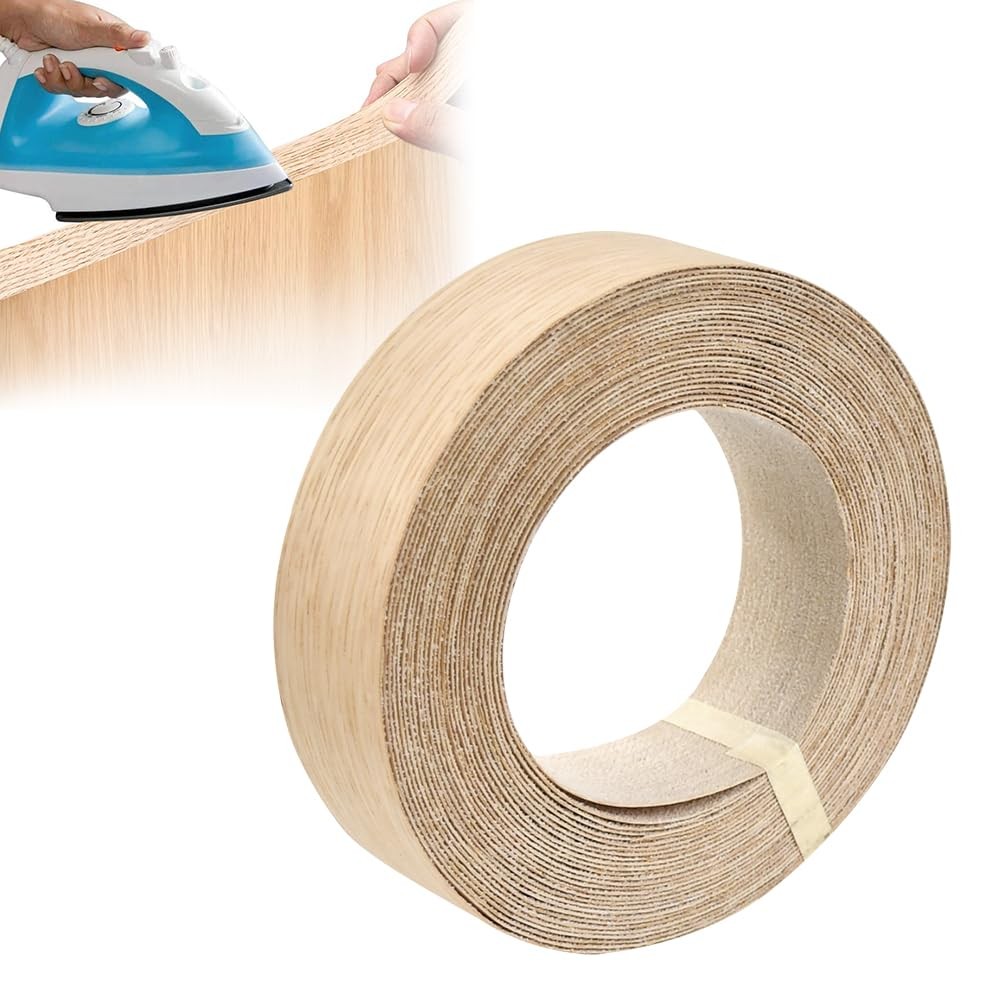 ADERTOS 40mm Real Oak Edging Tape 10m Iron On Edging Strip Pre Glued Oak Veneer