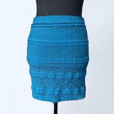 Forever 21 teal lace mini skirt fairycore coquette Y2K fitted Size Medium
