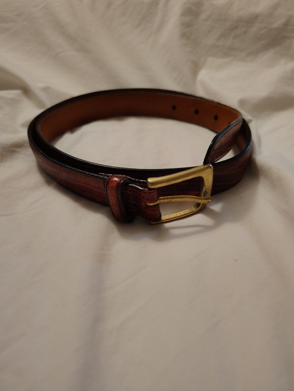 Brighton Cowhide Saddles Leather Belt Size 34 Brown Gold Color Buckle