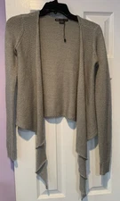 Armani Exchange Womens Gray And Silver Knit Shrug Sweater Open Size XS