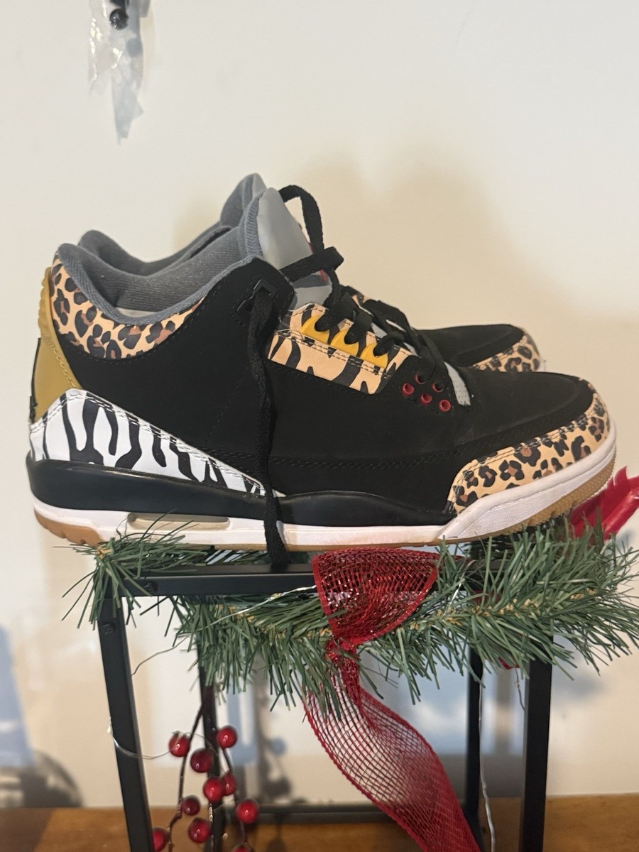 Nike Air Jordan 3 Animal Instinct Black Leopard Zebra Gum Sole