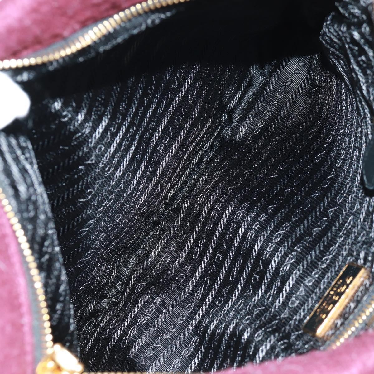 PRADA Clutch Bag Fur Bordeaux Gold Auth 168291V thumbnail 15