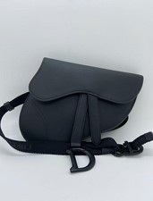 Dior Saddle Waist bag leather Black Used Women