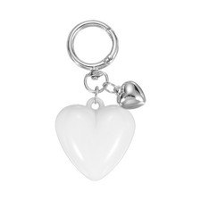 Resin Cute Heart Keychain for Women for Handbag White