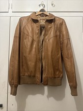 Women  s Vintage Echtes Leder Leather Jacket Brown