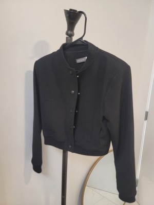 Mint Velvet Cropped Bomber Jacket jacket Black Size Small