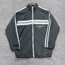 Vintage Y2K Nike Windbreaker Rain Jacket Small Zip Up Mens Rare Black Activewear