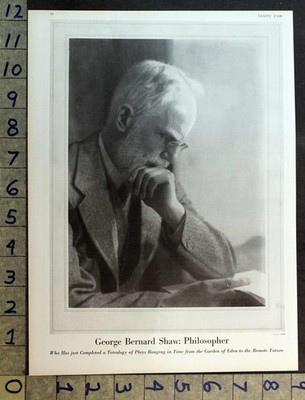 1929 GEORGE BERNARD SHAW PHILOSOPHER PLAYWRIGHT E.O. HOPPE INSERT PHOTO FC10269