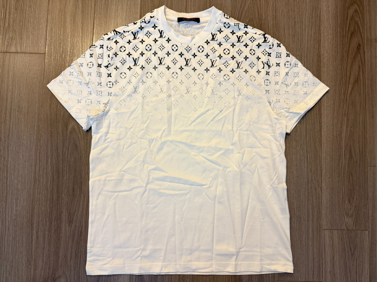 Louis Vuitton Monogram Gradient Cotton Tee Shirt white sz M | eBay