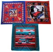 NOS Vintage Hav-A-Hank Native American Indian Tribal Bandanas USA Hanky Lot New