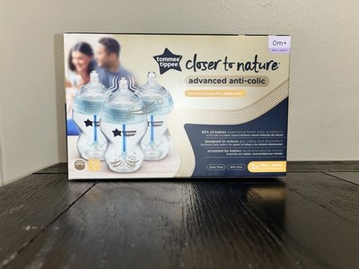 Tommee Tippee Closer to Nature 9oz Advanced Anti-Colic 0m+ 3 Bottle Set New