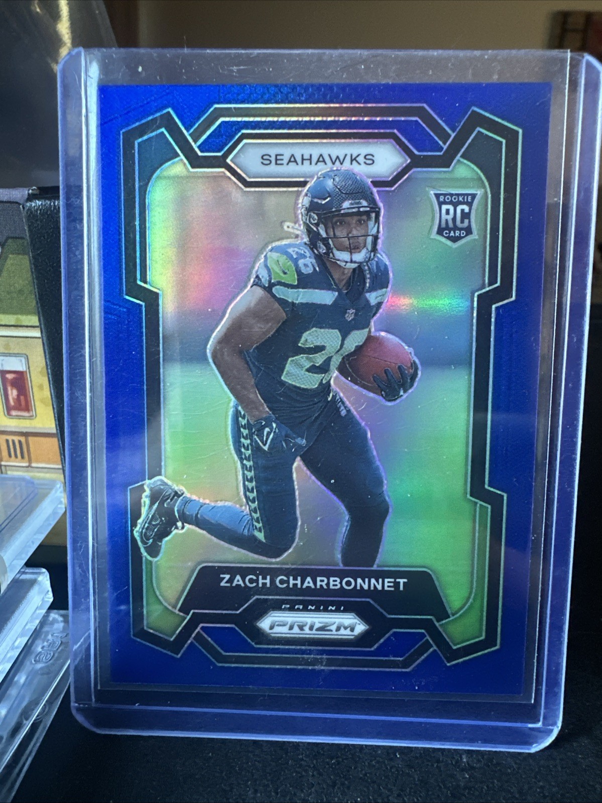 2023 Panini Prizm Zach Charbonnet Rookie Blue Retail SSP Seahawks #392 RC
