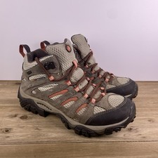 Merrell Moab 3 Mid Hiking Shoes Women  s 7 Brown Orange Trail Outdoor Waterproof