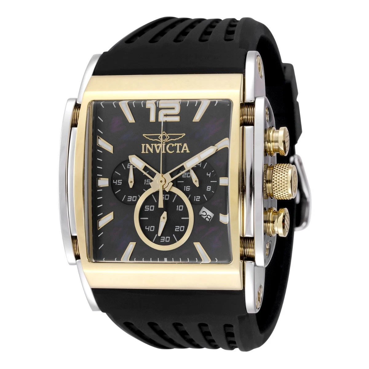 Orologio Uomo Invicta Speedway 26308 - Quarzo, Cassa 50mm Acciaio, Quadrante Nero, Impermeabile 10 Bar