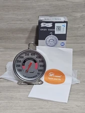 KT THERMO 3" Large Oven Thermometers NSF Accurately- Rotary Hook Silver