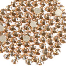 Beadsland 1440 Pieces Flat Back Crystal Rhinestones Round Gems,Golden Shadow,...