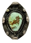 Vintage Navajo Sterling Silver Royston Turquoise Large Ring Size 10