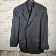 Jos A Bank Signature Collection 43R Blazer Men Charcoal Gray 100 Wool Suit Coat