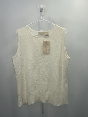 Apostrophe Women s Cream Tank Top Sweater Acrylic Blend, Size 16/18W.NWT. 1P