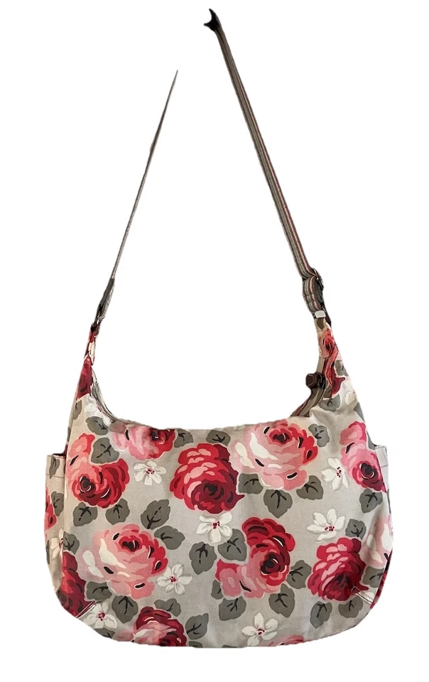De colección CATH KIDSTON London Oilcloth Beige con Rosas/Floral, Cartera Bolso Bandolera Usado en Excelente Condición! Foto 3 de 4