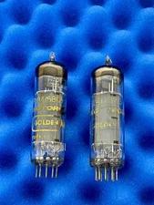TWO Amperex EL84 6BQ5 Vacuum Tubes / rX3 Holland / Amplitrex Tested / D Getters