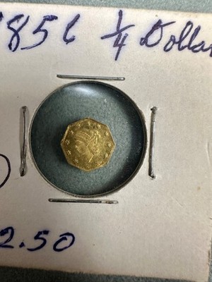 1856 California Gold ¼ Dollar – Octagonal Liberty – XF/AU – Rare