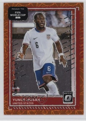 2025 Donruss Road to FIFA World Cup Optic Orange Velocity Prizm Yunus Musah 1ol2
