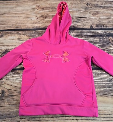 Under Armour Hoodie Girls Size YMd/JM/M Long Sleeve Pullover Hoodie Pink