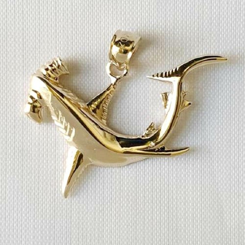 14k Yellow Gold Hammerhead Shark 