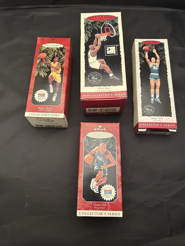 Hallmark Keepsake Ornaments Basketball NBA Lot Of 4 Shaq Bird Magic Hill
