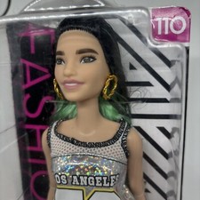 BARBIE FASHIONISTAS No. 110 FXL50 Mattel Schwarz Grüne Haare Glitzertop Neu