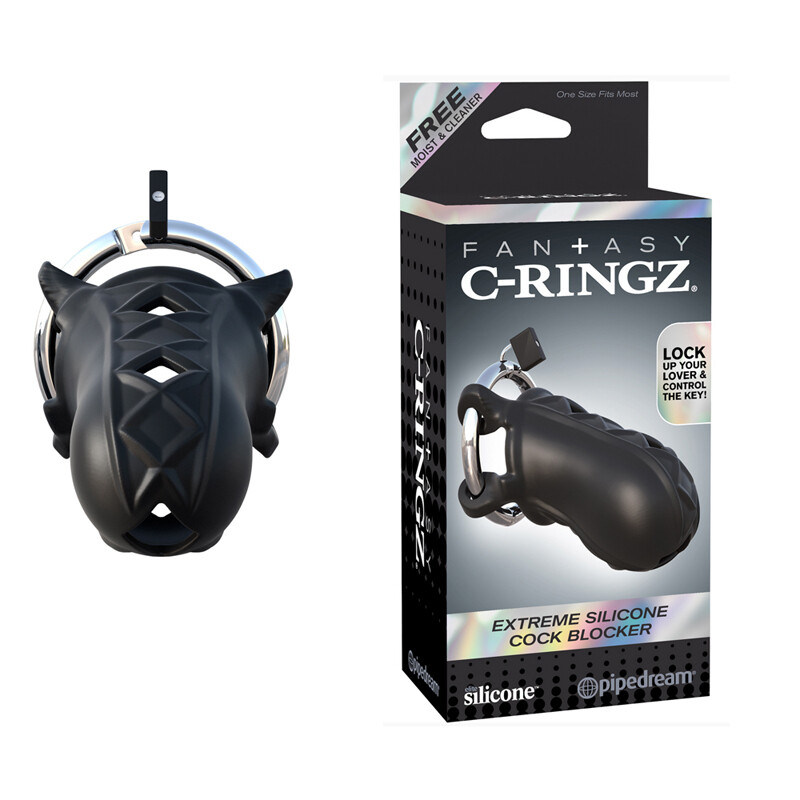 Fantasy cock ringz Extreme Silicone Cock Blocker Male Chastity Sex Toy