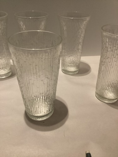 Jeanette Finlandia Ice Tree Bark Pattern Glasses. Set of 6–6.24” Flared Rims. - Picture 17 of 18