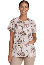 Rustic Florals Healing Hands Purple Label Scrub V Neck Top 2271 PYFR