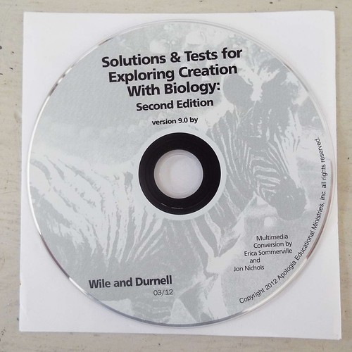 Apologia Exploring Creation with Biology Solutions & Tests CD 2nd Edition 2012