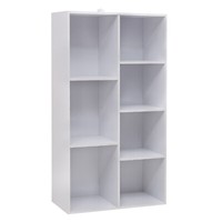BüCherschrank BüCherregal Aktenregal BüRoregal Standregal 7 FäCher Weiß Sk004Ws