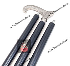 Brass Handle Vintage Style Wooden Shaft Walking Cane Stick Victorian Style Gift