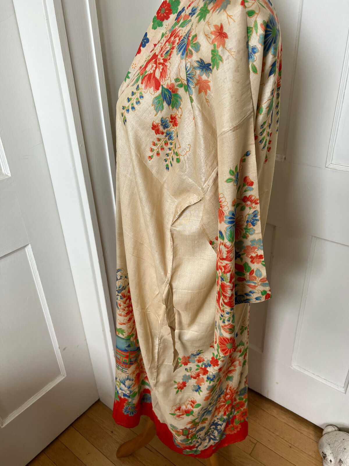 Antique Japanese tissue silk pongee robe, 1920's - image 7
