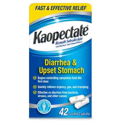 Kaopectate Multi-Symptom Anti-Diarrheal & Upset Stomach Reliever 42 Caplets